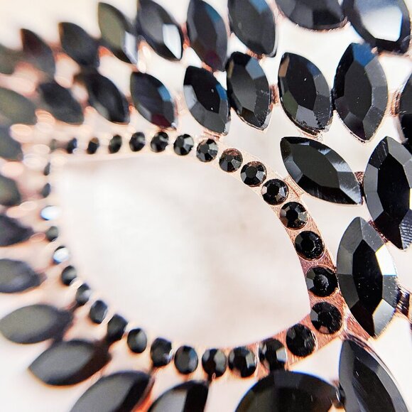 Gold masquerade mask, Black Crystal Mask, Masquerade ball mask, Party Mask - Picture 7 of 8